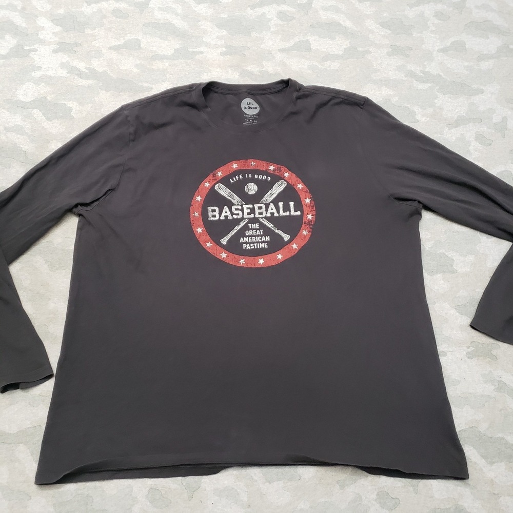 Life Is Good Shirt Mens XL Black Classic Fit Long Sleeve